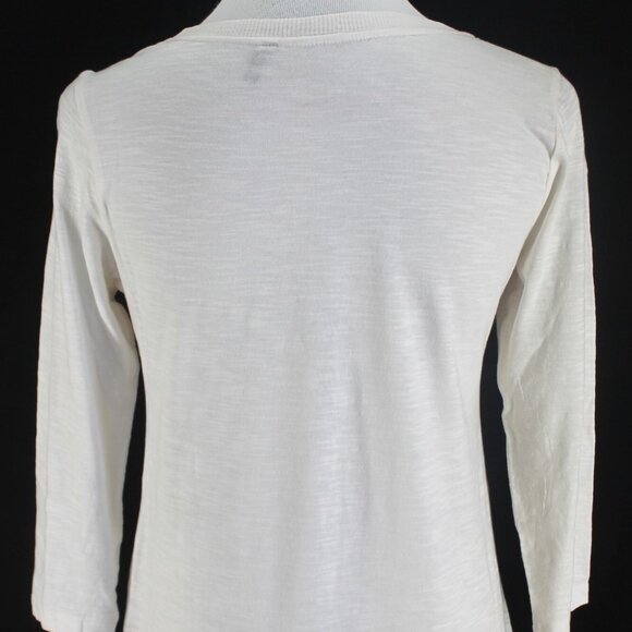 LOGO Lori Goldstein Knit Top Womens Size XS Ivory 3/4 Sleeve Lightweight Tunic - Picture 6 of 7